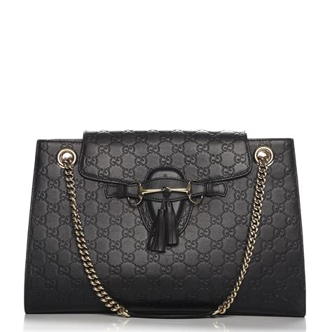 gucci emily shoulder bag black|Gucci emily chain bag.